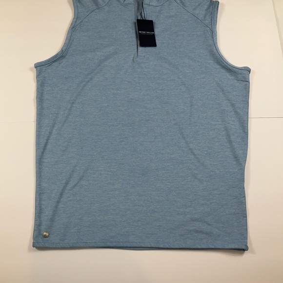 PETER MILLAR MENS STEALTH PERFORMANCE 1/4 ZIP VEST, CHANNEL BLUE, NWT $125, S - Picture 2 of 13